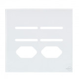 Placa p/ 4 Interruptors + Tomada dupla 4x4 - Novara glass Branco